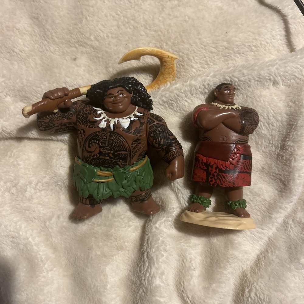 Disney Moana Maui & Chief Tui Figure Lot Action Figures Toys